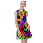 Colorful sunflowers                                                      Sleeveless Shirt Dress