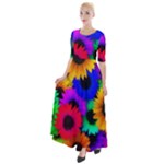 Colorful sunflowers                                                     Half Sleeves Maxi Dress