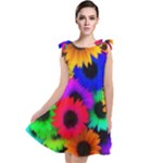 Colorful sunflowers                                                     Tie Up Tunic Dress
