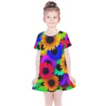 Colorful sunflowers                                                  Kids  Simple Cotton Dress
