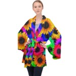 Colorful sunflowers                                                   Velvet Kimono Robe
