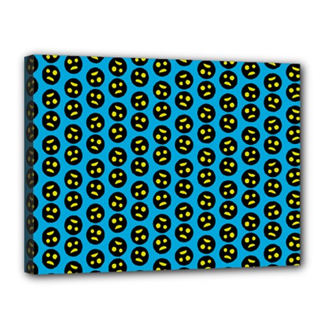 0059 Comic Head Bothered Smiley Pattern Canvas 16  x 12  (Stretched) from ZippyPress