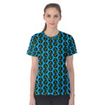 0059 Comic Head Bothered Smiley Pattern Women s Cotton Tee