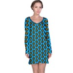 0059 Comic Head Bothered Smiley Pattern Long Sleeve Nightdress