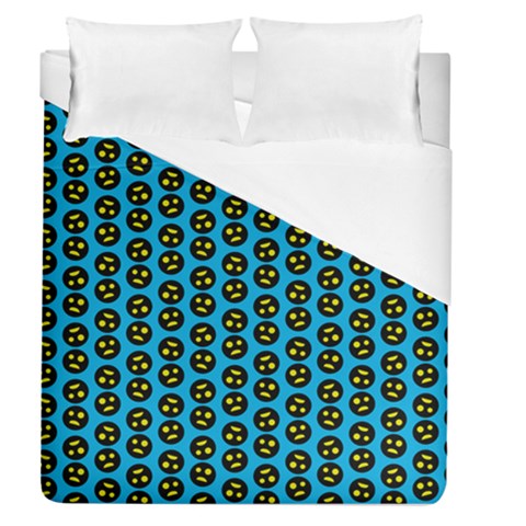 0059 Comic Head Bothered Smiley Pattern Duvet Cover (Queen Size) from ZippyPress