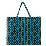 0059 Comic Head Bothered Smiley Pattern Zipper Large Tote Bag