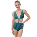 0059 Comic Head Bothered Smiley Pattern Tied Up Two Piece Swimsuit