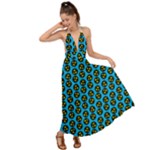 0059 Comic Head Bothered Smiley Pattern Backless Maxi Beach Dress