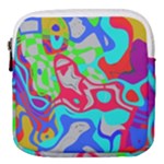 Colorful distorted shapes on a grey background                                                     Mini Square Pouch