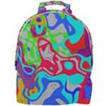 Colorful distorted shapes on a grey background                                                     Mini Full Print Backpack