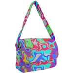 Colorful distorted shapes on a grey background                                                     Courier Bag
