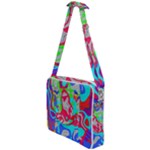 Colorful distorted shapes on a grey background                                                  Cross Body Office Bag