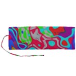 Colorful distorted shapes on a grey background                                                  Roll Up Canvas Pencil Holder (M)