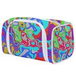 Colorful distorted shapes on a grey background                                                  Toiletries Pouch