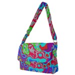 Colorful distorted shapes on a grey background                                                 Full Print Messenger Bag (M)