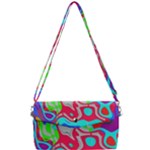 Colorful distorted shapes on a grey background                                                 Removable Strap Clutch Bag
