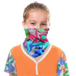 Colorful distorted shapes on a grey background                                                 Face Covering Bandana (Kids)