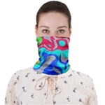 Colorful distorted shapes on a grey background                                                 Face Covering Bandana (Adult)
