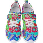 Colorful distorted shapes on a grey background                                                 Men s Velcro Strap Shoes