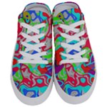 Colorful distorted shapes on a grey background                                                   Women s Half Slippers