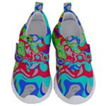 Colorful distorted shapes on a grey background                                                    Kids  Velcro Strap Shoes