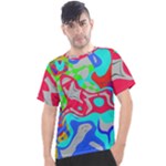 Colorful distorted shapes on a grey background                                                   Men s Sport Top