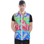 Colorful distorted shapes on a grey background                                                     Men s Puffer Vest