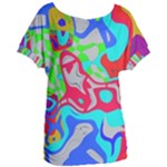 Colorful distorted shapes on a grey background                                                   Women s Oversized Tee