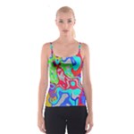 Colorful distorted shapes on a grey background                                                     Spaghetti Strap Top