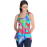 Colorful distorted shapes on a grey background                                                     Sleeveless Tunic
