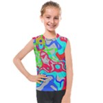 Colorful distorted shapes on a grey background                                                     Kids  Mesh Tank Top