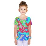 Colorful distorted shapes on a grey background                                                      Kids  One Piece Tee