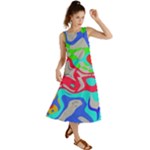 Colorful distorted shapes on a grey background                                                        Summer Maxi Dress