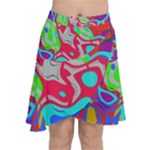 Colorful distorted shapes on a grey background                                                        Chiffon Wrap Front Skirt