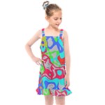 Colorful distorted shapes on a grey background                                                  Kids  Overall Dress