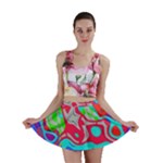 Colorful distorted shapes on a grey background                                                     Mini Skirt