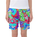 Colorful distorted shapes on a grey background                                                    Women s Basketball Shorts