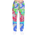 Colorful distorted shapes on a grey background                                                     Women velvet Drawstring Pants