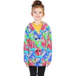 Colorful distorted shapes on a grey background                                                     Kids  Double Breasted Button Coat
