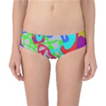 Colorful distorted shapes on a grey background                                                     Classic Bikini Bottoms
