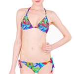 Colorful distorted shapes on a grey background                                                     Bikini set