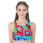 Colorful distorted shapes on a grey background                                                     Tank Bikini Top