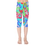 Colorful distorted shapes on a grey background                                                    Kids  Capri Leggings