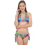 Colorful distorted shapes on a grey background                                                     Tie It Up Bikini Set