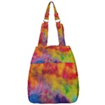 Colorful watercolors texture                                                    Center Zip Backpack
