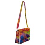 Colorful watercolors texture                                                Shoulder Bag with Back Zipper