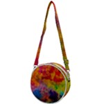 Colorful watercolors texture                                                Crossbody Circle Bag