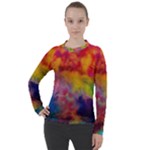 Colorful watercolors texture                                                  Women s Pique Long Sleeve Tee