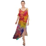 Colorful watercolors texture                                                      Maxi Chiffon Cover Up Dress