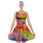 Colorful watercolors texture                                                    Velvet Skater Dress